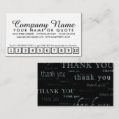 そう多数はあなたのロイヤリティ(パンチカード)のために感謝していしていますyous ロイヤリティカード (正面/裏面)