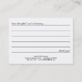 そう多数はyousコメントカードを感謝していしています 名刺 (裏面)