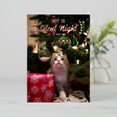 そう夜静かペットフォイルのホリデーカード 箔シーズンカード (立ち正面)