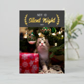 そう夜静かペットフォイルのホリデーカード 箔シーズンカード (立ち正面)