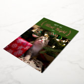 そう夜静かペットフォイルのホリデーカード 箔シーズンカード (回転した状態)