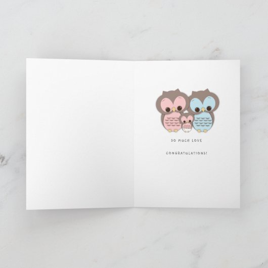 そう小さく、そうかわいい新生児のおめでとう|のピンクの女の子 カード (内部)