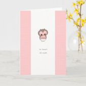 そう小さく、そうかわいい新生児のおめでとう|のピンクの女の子 カード (黄色い花)