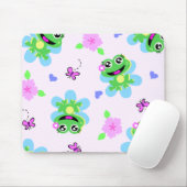 そう幸せなカエルのプリント マウスパッド (マウス)