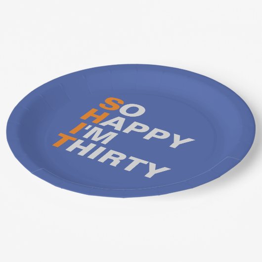 そう幸せ私は30の第30誕生会のプレートです ペーパープレート (アングル)