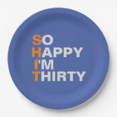 そう幸せ私は30の第30誕生会のプレートです ペーパープレート (正面)