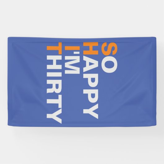 そう幸せ私は30第30誕生日の旗です 横断幕 (横)