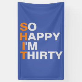 そう幸せ私は30第30誕生日の旗です 横断幕