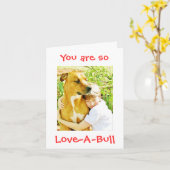 そう愛Bullのピットブル愛カードNotecardです カード (黄色い花)