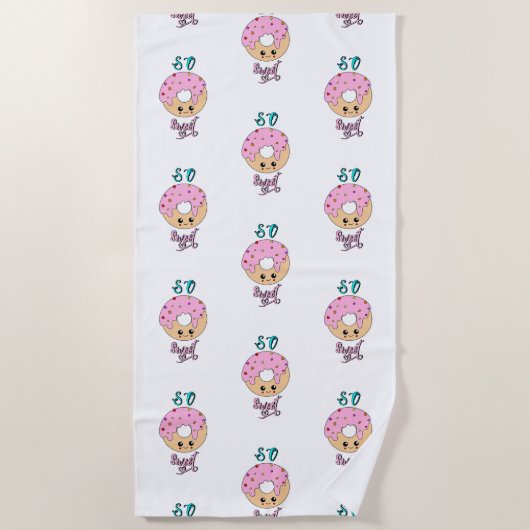 そう甘いドーナツ2 6月ゼリー国立ドーナツの日 ビーチタオル (正面)