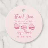 そう甘いピンクのハートバレンタインバースデーパーティー フェイバータグ (正面)