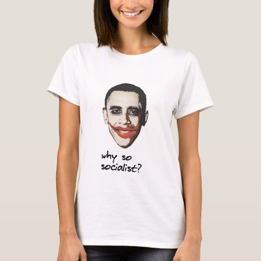 そう社会主義バンパーステッカーの黒なぜ Tシャツ (正面)