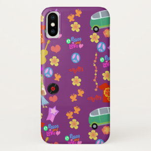 そう素晴しい60年代の紫色パターン iPhone X ケース