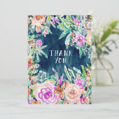 そう豊富でカラフルな花柄は平らなカード感謝していしています サンキューカード (スタンド正面)