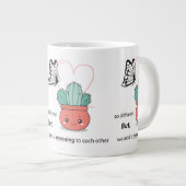 そう違う、完璧な一緒に – かわいいカップル ジャンボコーヒーマグカップ (正面右)