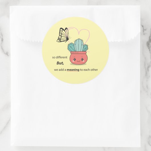 そう違う、完璧な一緒に – かわいいカップル ラウンドシール (バッグ)