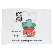 そう違う、完璧な一緒に – かわいいカップル ラージペーパーバッグ (正面)