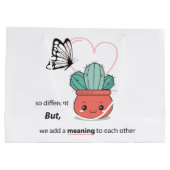 そう違う、完璧な一緒に – かわいいカップル ラージペーパーバッグ (裏面)