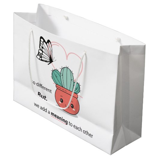 そう違う、完璧な一緒に – かわいいカップル ラージペーパーバッグ (正面アングル)