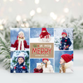 そう非常にメリーな6つの写真によって折られる休日カード シーズンカード
