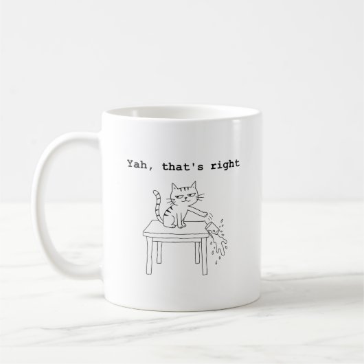 そう、その通り、猫の態度 コーヒーマグカップ (左)
