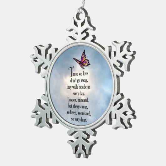 そう"愛される蝶" スノーフレークピューターオーナメント (右)