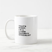 そう、私はサイバーセキュリティの専門家です コーヒーマグカップ (左)