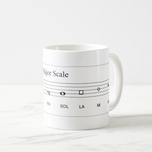 「そうFa la」の形ノートのメジャースケール神聖なハープ コーヒーマグカップ (正面右)
