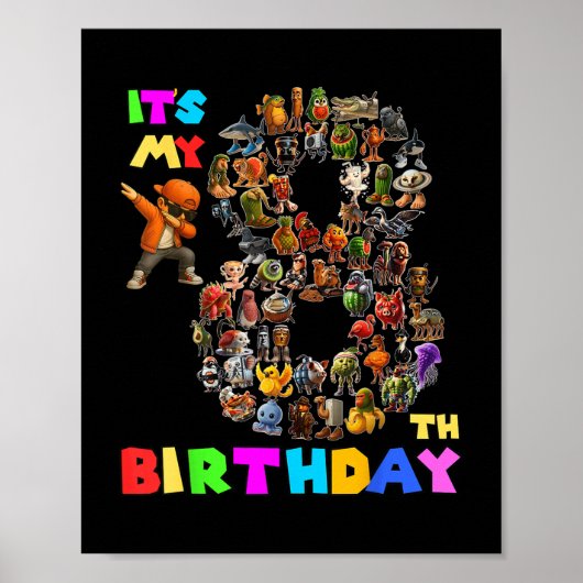 そおもしろいの第8誕生日ブライタリアンインロットミームボ ポスター (正面)