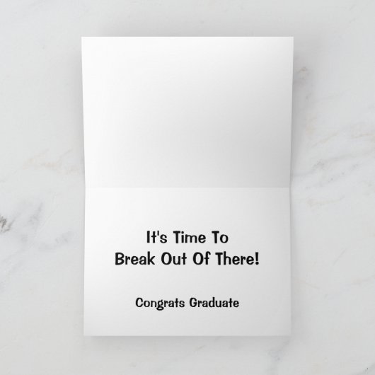 そこから出ろ!卒業ユーモア カード (内部)