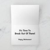 そこから脱出の時間よ！退職ユーモア カード (内部)