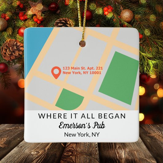 そこですべてがカップル記念クリスマスを始めた セラミックオーナメント