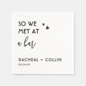 そこでバーラブストーリーカスタムで出会った結婚 スタンダードカクテルナプキン (正面)