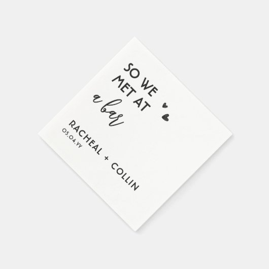 そこでバーラブストーリーカスタムで出会った結婚 スタンダードカクテルナプキン (角)