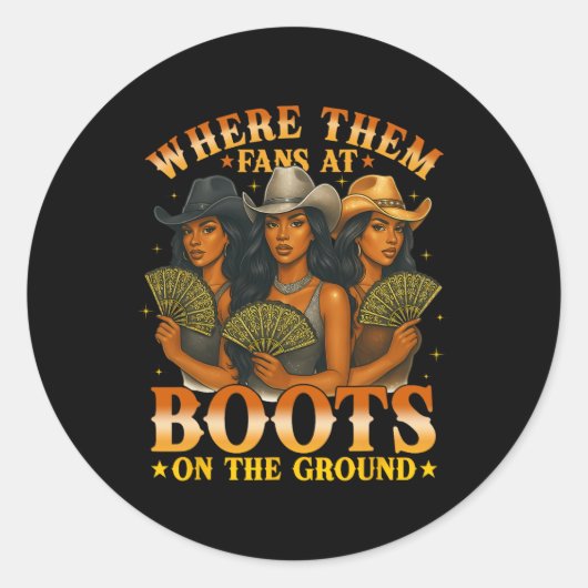 そこで彼らは地面に黒いウェスターをつけてブーツを脱ぎ捨てた ラウンドシール (正面)