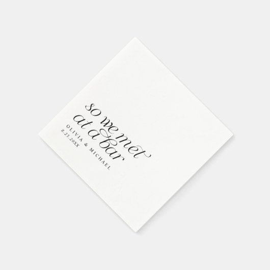 そこで私たちはバーモダンのシンプル結婚店で スタンダードカクテルナプキン (角)