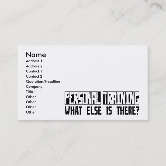 そこにあるか他に何が個人的な訓練か。 名刺 (正面)