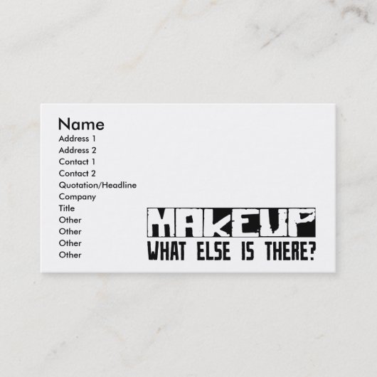 そこにあるか他に何が化粧か。 名刺 (正面)