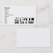 そこにあるか他に何が魔法か。 名刺 (正面/裏面)