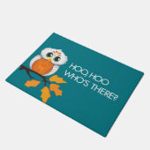 そこにあるhooのhoo -フクロウのドア・マット ドアマット (アングル)