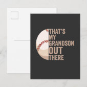 そこにいるのは私の孫、面白い野球好き インビテーションポストカード (正面/裏面)