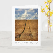 そこにおよび背部小麦畑の妊娠の幸運 カード (黄色い花)