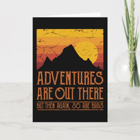 そこには冒険が待っている 面白いハイキング ハイカー カード (正面)