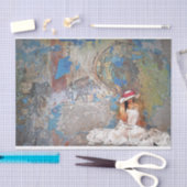 そこに彼女はデコパージュ組織を座っている 薄葉紙 (クラフト)