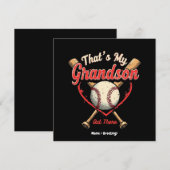 そこに私の孫が! 野球 おばあちゃん ユニーク 招待状 (正面/裏面)