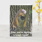 そこのこつは、健康なカード、かわいいリスを得ます カード (黄色い花)