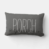 そこのモダンなダークグレーのバーラップのポーチの最も最高のな場所はあります ランバークッション (裏面)