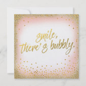 そこのモモの金ゴールドのスマイルは快活な招待状の真珠です 招待状 (正面)