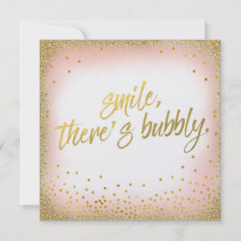 そこのモモの金ゴールドのスマイルは快活な招待状の真珠です 招待状