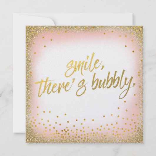 そこのモモの金ゴールドのスマイルは快活な招待状の真珠です 招待状 (正面)